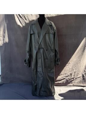 Long Leather Trench Coat
